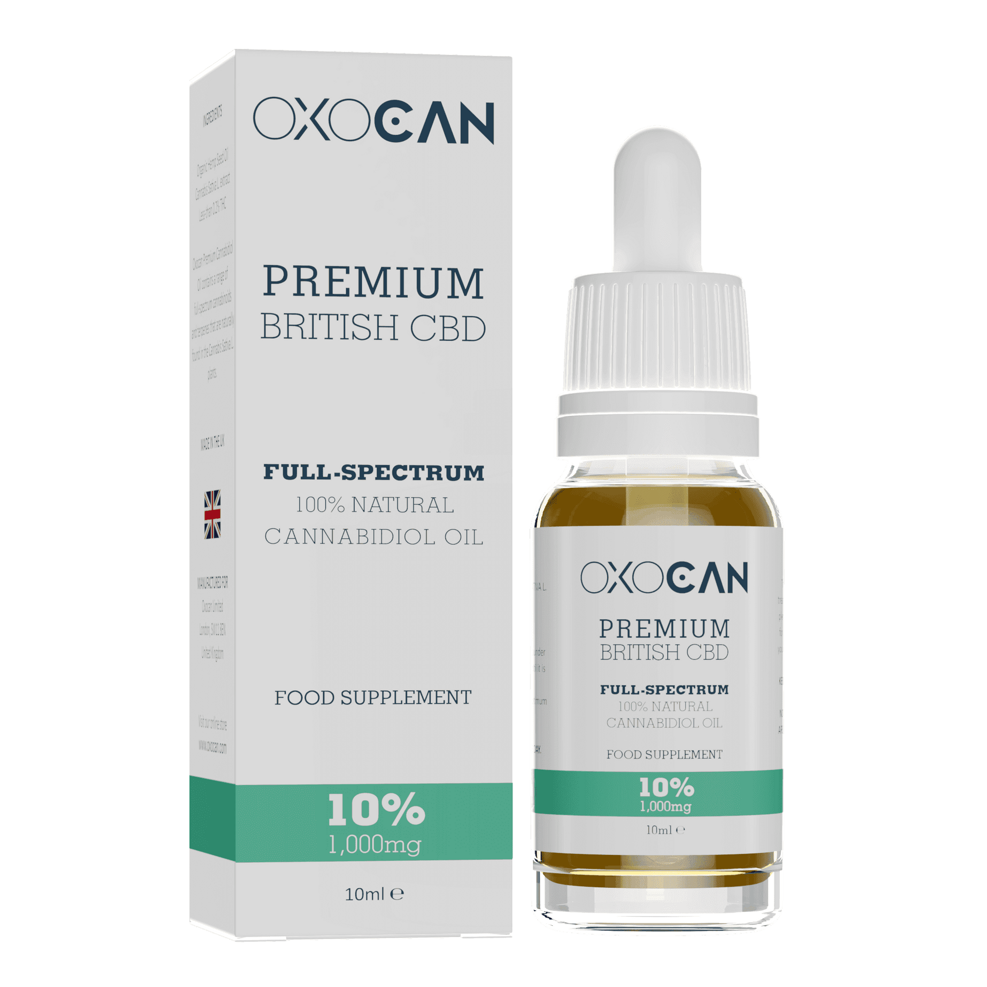 CBD Oil 10% 1000mg, Full-Spectrum, GMP-Certified, Organic CBD