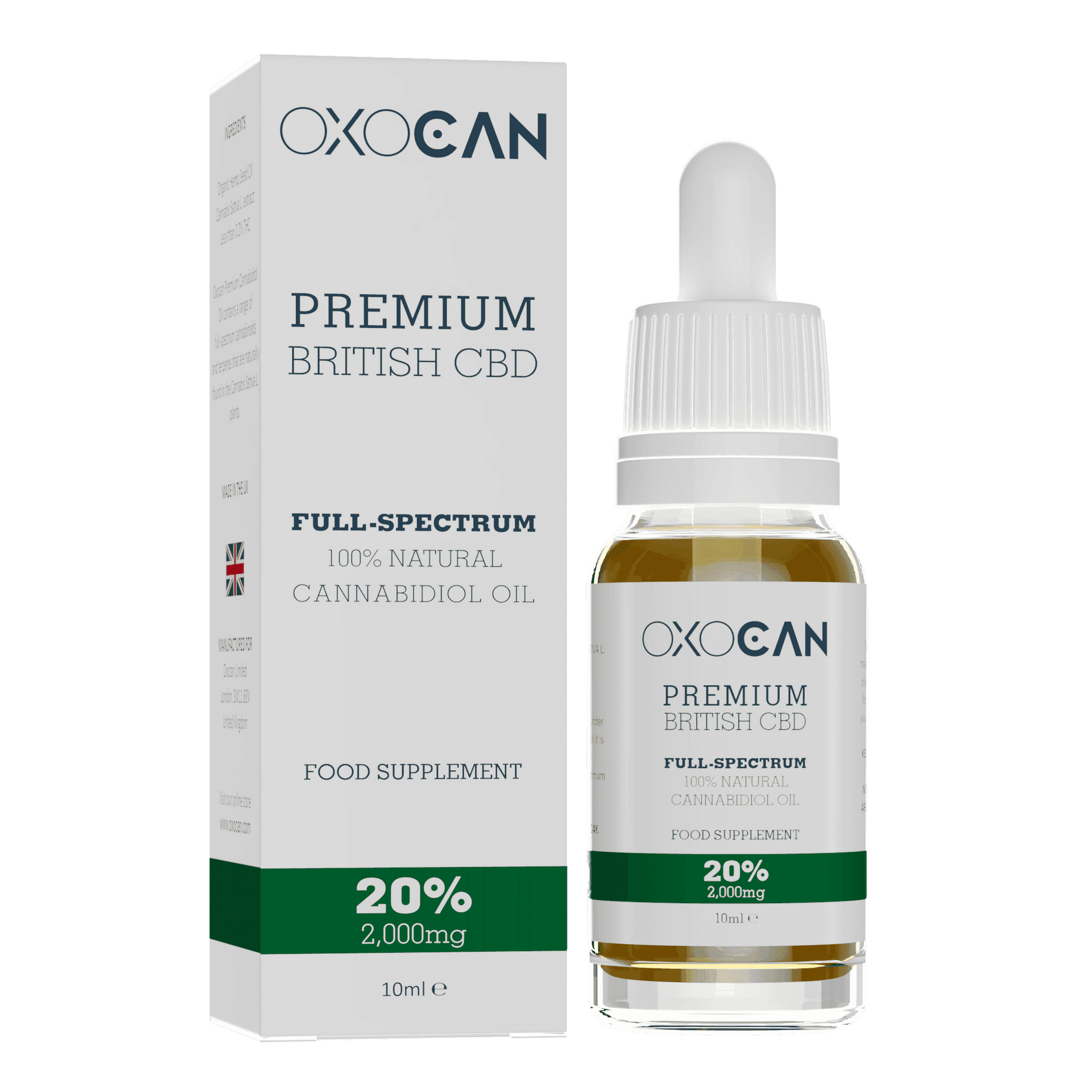 CBD Oil 20% 2000mg, Full-Spectrum, GMP-Certified, Organic CBD